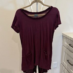 Maroon tunic top from Anthropologie